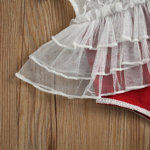 Newborn Lace Floral Spring Easter Girl Outfit Clothes Dress Photoshoot Romper - Picture 4 of 6